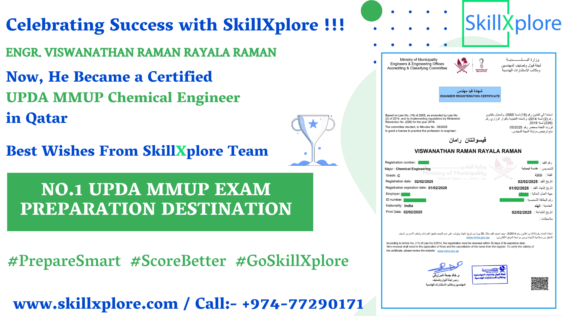 MMUP Chemical Exam Training Qatar SkillXplore Qatar